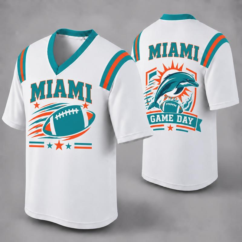 32 Team Styles Available, Unisex American Football Fan Jersey, White V-Neck Mesh Game Day Shirt