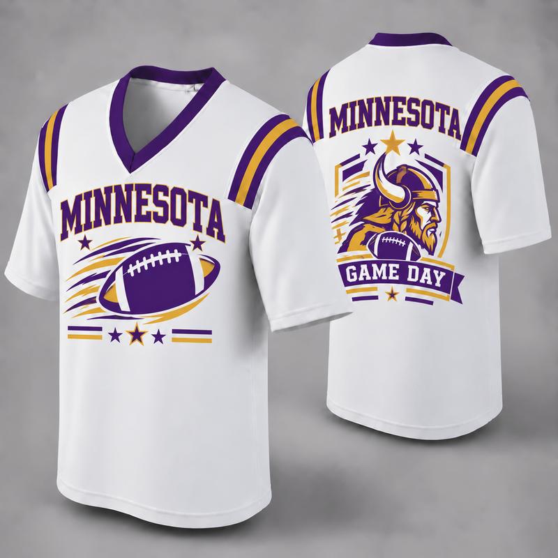 32 Team Styles Available, Unisex American Football Fan Jersey, White V-Neck Mesh Game Day Shirt
