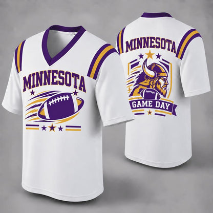 32 Team Styles Available, Unisex American Football Fan Jersey, White V-Neck Mesh Game Day Shirt