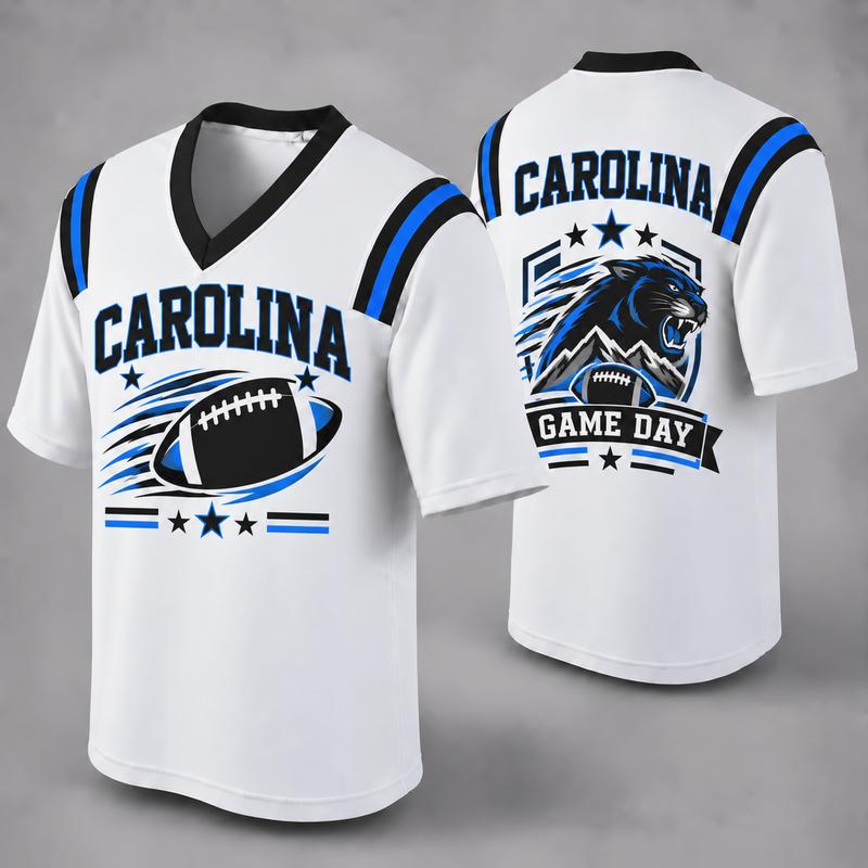 32 Team Styles Available, Unisex American Football Fan Jersey, White V-Neck Mesh Game Day Shirt