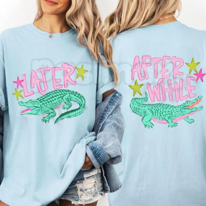 Comfort Colors® Later Gator After While Crocodile T-Shirt – Retro Summer Alligator Graphic Tee, Funny Sarcastic Animal Shirt, Aesthetic Florida Vibe Top